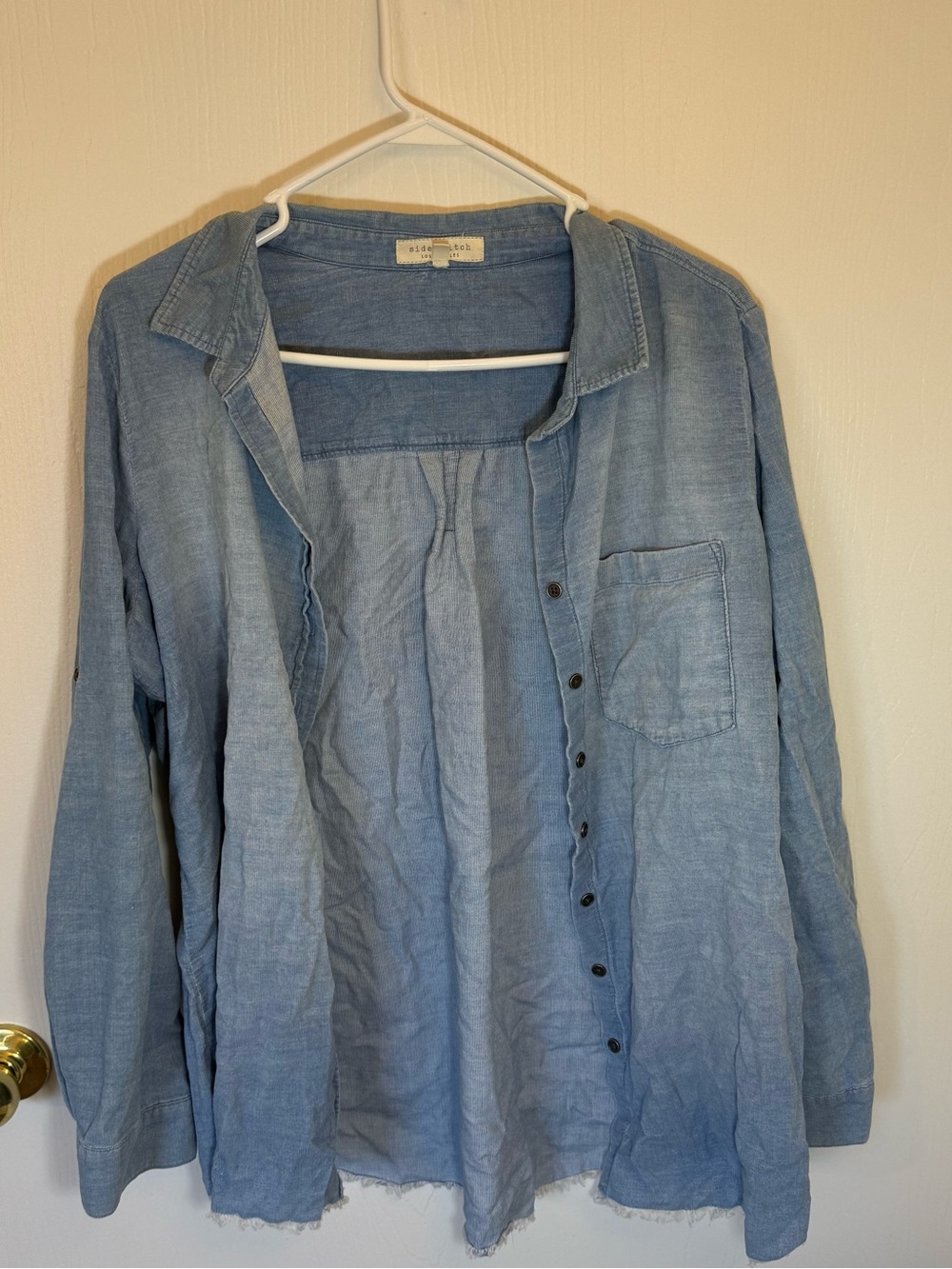 Side Stitch Denim Button Down